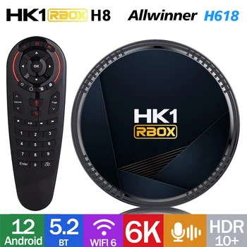 HK1 RBOX H8 Smart TV BOX Allwinner H618 Android12.0 BT 2,4 G/5,8G WiFi6 HDR-потоковые медиаплееры Netflix Youtube 6K TV Приставка