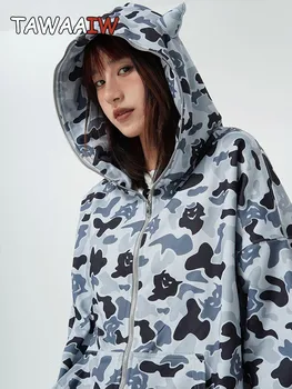 Tawaaiw Свободная уличная одежда, весенние Корейские толстовки, Женская одежда с длинным рукавом и принтом Little Monster Kawaii Funny Sweatshirt Y2k 2023