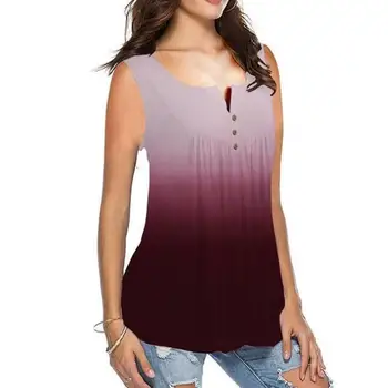 Стильная женская футболка 3D-кроя, эластичная плиссированная рубашка-туника градиентного цвета, Дышащая женская футболка, уличная одежда