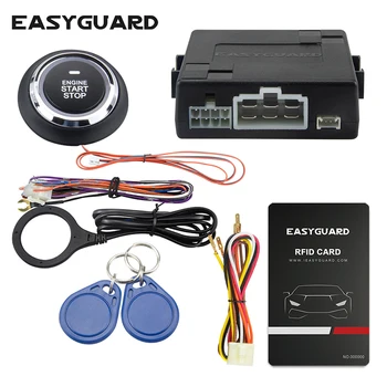 Easyguard RFID автосигнализация с транспондером иммобилайзер интеллектуальная кнопка запуска режим парковщика бесключевая система движения для автомобилей постоянного тока