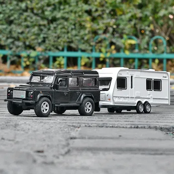 Прицеп Land Rover Бортовой буксировочный автомобиль, литая под давлением модель игрушечных машинок, звуковая и световая машина, автомобиль, игрушка для детской коллекции, подарок