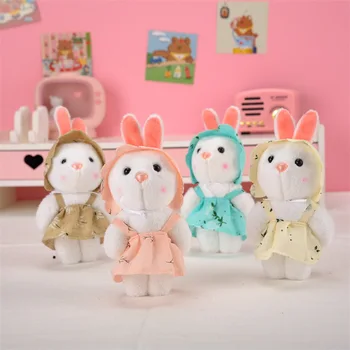 Мягкий Кролик, реалистичная кукла-кролик в пасторальном стиле, плюшевый кулон, модный брелок для ключей, украшающий Рождество, День рождения, забавный подарок