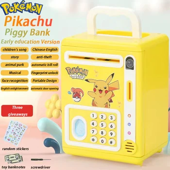 Электронная копилка Pokemon Pikachu, пароль от банкомата, Умная копилка, Музыкальная копилка, фигурка, детские игрушки, Рождественские подарки