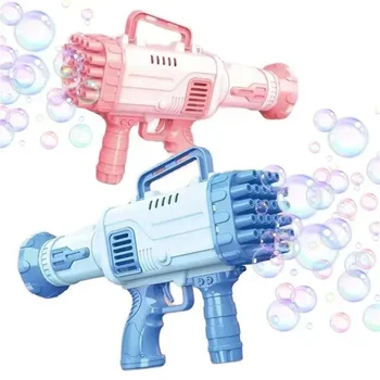 32-луночный пистолет для пузырей, детская игрушка, ракета, автоматы для мыльных пузырей, автоматическая воздуходувка, портативные помперосы с легкой игрушкой для детского подарка