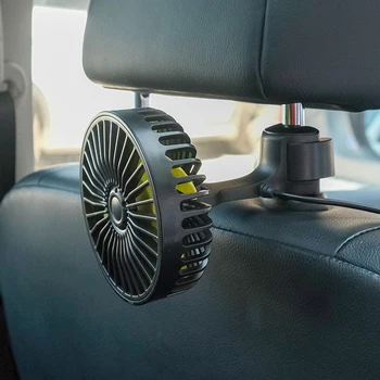 Автомобильный вентилятор 5 В, USB-вентилятор заднего сиденья автомобиля с освежителем воздуха, 3-ступенчатый регулируемый охлаждающий вентилятор, электрический вентилятор, вентилятор подголовника автомобильного сиденья для грузовика