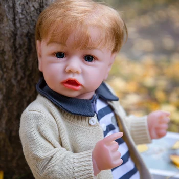 23-дюймовая реалистичная кукла-Реборн, 58 см, очень мягкое силиконовое тело, реалистичные новорожденные куклы, Мальчик с голубыми глазами, Boneca Toys