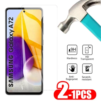Прозрачный 1-2 шт. Для Samsung A72 a 72 Стеклянная Защитная пленка для экрана samsung a52 a32 a42 a12 Защитное стекло для экрана телефона
