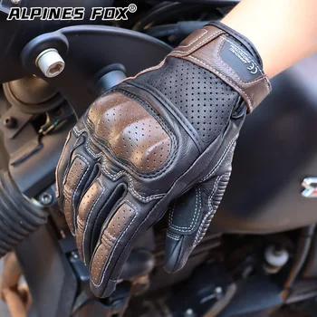 Летние мотоциклетные перчатки, сертифицированные CE, Мужские Кожаные мотоциклетные перчатки, велосипедные перфорированные дышащие велосипедные перчатки Protective MX