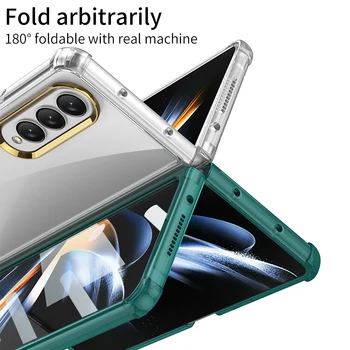 Прозрачный чехол для Samsung Galaxy Z Fold4 Fold 4 из закаленного стекла, акриловая крышка TPU