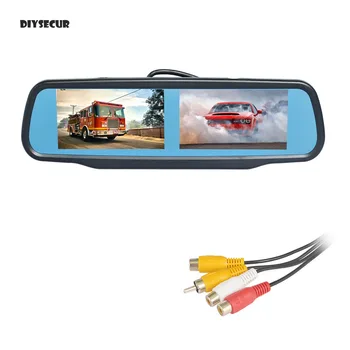DIYSECUR Двойной 4,3-дюймовый TFT ЖК-Зеркальный Монитор Автомобильный Монитор для Dvd-Видеоплеера, Обращающий Вспять Резервную Автомобильную Камеру