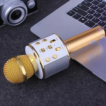 Bluetooth-совместимый беспроводной микрофон для караоке, профессиональный динамик, портативный проигрыватель микрофонов, запись пения, микрофон