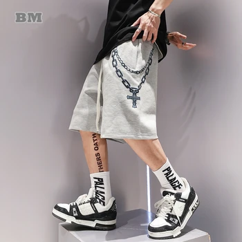 Корейская мода, спортивные штаны в стиле хип-хоп, Летняя уличная одежда, Пара шорт оверсайз, Мужская одежда, Kpop, Баскетбольные Спортивные Пляжные брюки, мужские