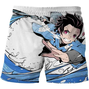 3D Kimetsu no Yaiba штаны для мальчиков, детская одежда Demon Slayer, одежда для мальчиков, японские аниме, детские пляжные шорты, летняя мужская одежда