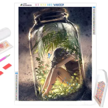 Алмазная живопись 5D для девочки DIY в бутылку полный алмазов мозаика стразы вышивка крестом комплект вышивка картина домашний декор ремесла