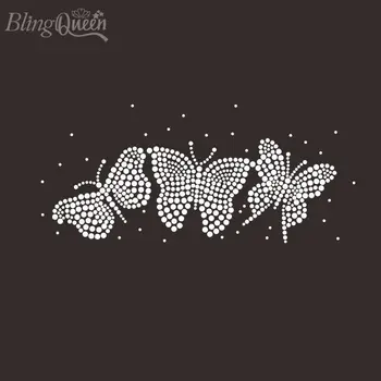 25 шт. /ЛОТ BlingQueen Корейский Горный хрусталь, аппликации горячей фиксации, дизайн бабочки