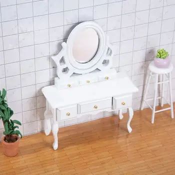 Красивый Мини-Туалетный Столик Craft Mini Cabinet с Зеркальными Аксессуарами Мини-Туалетный Столик DIY Decoration