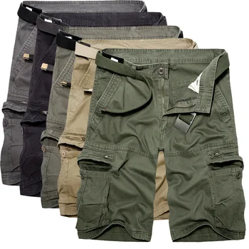 2023 Мужские военные шорты-карго Летние армейские хлопчатобумажные шорты grn, мужские свободные шорты с несколькими карманами, мужские повседневные брюки-бермуды 40 г.