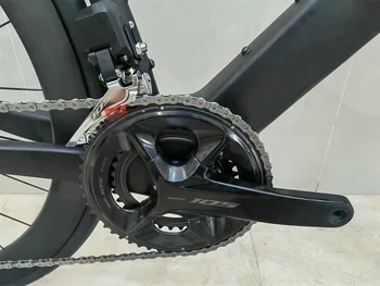 Черный Матовый C5 Full Carbon Road Bike Disc T1000 UD Комплектный велосипед 105 R7020 Groupset 50 мм Колесная пара CX9 Дисковые Ступицы Поставляются компанией UPS
