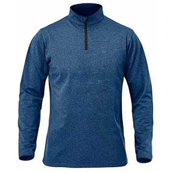 Весенне-осенний термоспортивный свитер, мужские однотонные топы на молнии 1/4, военная дышащая Быстросохнущая футболка для спортзала, велоспорта, бега, пуловер