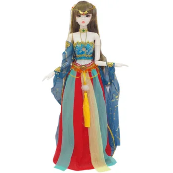60 см Китайская традиционная кукла Ханфу Принцесса 1/3 BJD Кукла Полный комплект с одеждой, обувью, аксессуарами, кукла с шариковыми соединениями, игрушка для девочек