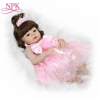 NPK Bonecas Reborn 22-дюймовые полностью Силиконовые Виниловые Куклы Reborn Baby Dolls 55 см Для Новорожденных Реалистичная Кукла Bebes Reborn Подарок девушке на день рождения