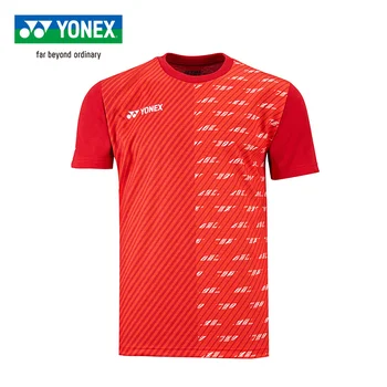 Новые мужские футболки для бадминтона Yonex; Дышащая комфортная быстросохнущая спортивная футболка для фитнеса с коротким рукавом 16420LCWCR