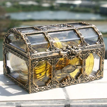 Винтажный Прозрачный Ящик для хранения Пиратских сокровищ, Органайзер, серьги, Ювелирная безделушка с кристаллами, женская Ювелирная витрина, дорожный футляр
