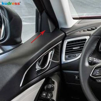 Для Mazda 3 M3 Axela 2017 2018 ABS Матовая передняя внутренняя дверь автомобиля, треугольная накладка на стойку, отделка, аксессуары Inteiror
