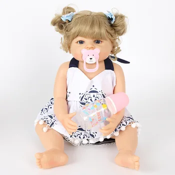 CUAIBB 55 см 21 дюйм Реалистичная Кукла-Реборн Ручной Работы Мягкая Силиконовая Кукла-Младенец Реалистичная Кукла Для Новорожденных Гибкий 3D Тон Кожи с венами
