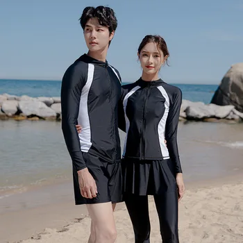 2023 Новый Корейский Однотонный Водолазный костюм для пары, Раздельный купальник с длинными рукавами, Спортивный Консервативный Купальник для серфинга с Медузами