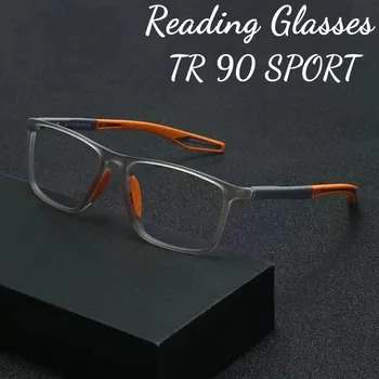 Сверхлегкие спортивные очки TR90 по рецепту, Мужские И женские, Синие Светозащитные Очки для чтения, Модные Квадратные очки по рецепту