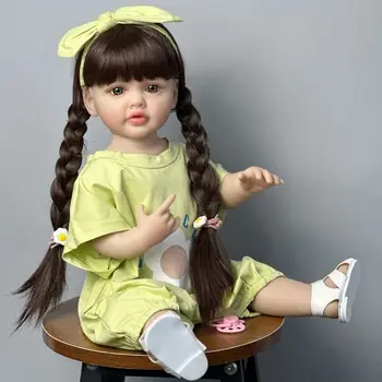 Реалистичный 55-сантиметровый 22-дюймовый возрожденный ребенок, реалистичная кукла-подставка для девочки С мягким силиконовым телом, принцесса, малышка Бебе, подарок на день рождения