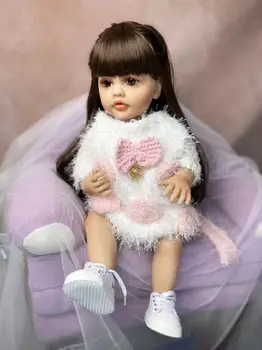Оптовая продажа 22-дюймовая куколка с маленьким хвостом Reborn Baby Doll Girl для детских игрушек на День рождения и в подарок на День защиты детей