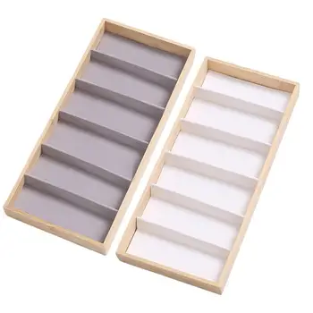 Подставка для солнцезащитных очков Многофункциональная Деревянная коробка-органайзер для очков с 6 сетками для многоцелевого использования, подставка-органайзер для солнцезащитных очков