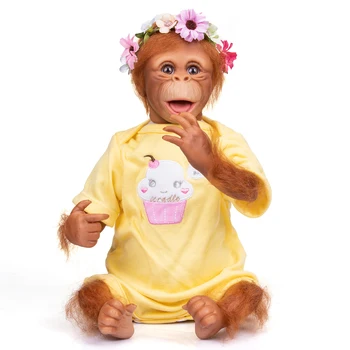 Куклы Reborn Baby 45 см, милая обезьянка для куклы, Мягкое силиконовое хлопковое тело, Удобный мохер, реалистичные игрушки для детей