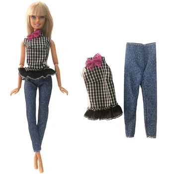 Новое Кукольное платье, Черная рубашка, модная одежда, Повседневные джинсы для куклы Барби, аксессуары, Детские игрушки, подарок для девочек