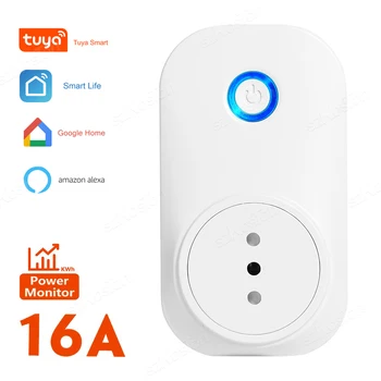 Чили Италия WiFi Smart Plug Tuya Розетка для умного дома 16A Адаптер беспроводной розетки для бытовой техники Voice для Alexa Google