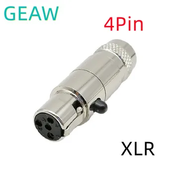 30шт Mini XLR 4Pin Штекер-розетка Маленький XLR Разъем для аудиомикрофона Микрофон для пайки кабеля Прямой разъем