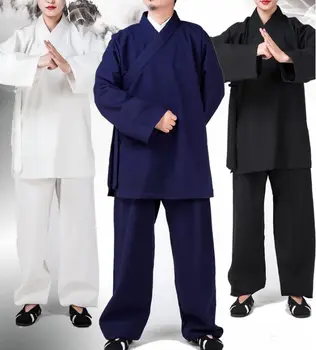 УНИСЕКС, осенне-зимняя теплая льняная одежда для кунг-фу ушу, костюмы Вин чун, униформа для боевых искусств тайцзи