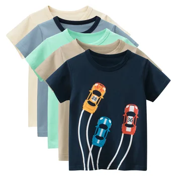 MODX 2023 Летняя новая детская одежда m2 с буквенным принтом в виде листьев, детская одежда, футболка с коротким рукавом для мальчиков