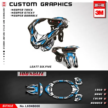 Самоклеящиеся наклейки с графикой Кунг-фу, наклейки для мотокросса MX для Leatt GPX 6.5 Six Five Neck Brace синего цвета (Стиль №. L65NB008)