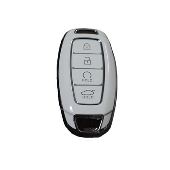 2 Кнопки Удержания 4 Смарт-Ключа Tpu Чехол Для Автомобильных Ключей 2020 Hyundai Palisade Azera Grandeur Elantra 2022 Kona Santa Fe 2019 Tucson