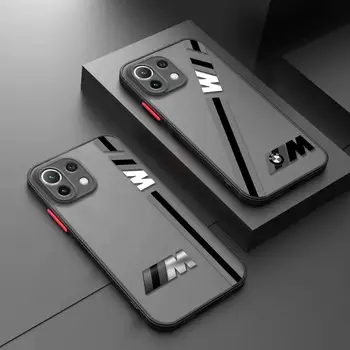 Чехол для телефона Xiaomi Poco X3 NFC M3 M5 M5s F3 Pro Для MI 13 12 12X 12T 11 11X 9T Lite Note 10 Матовая крышка с Логотипом спортивного автомобиля Bmw-M